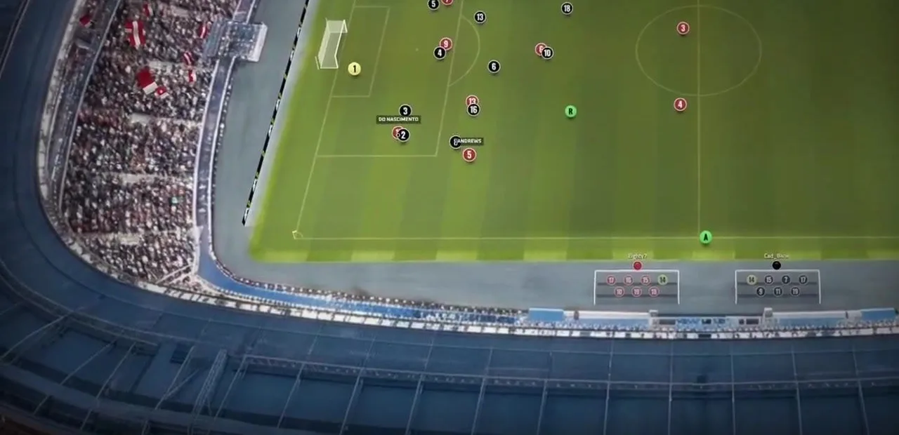 The Arena match engine, seen from above the stadium